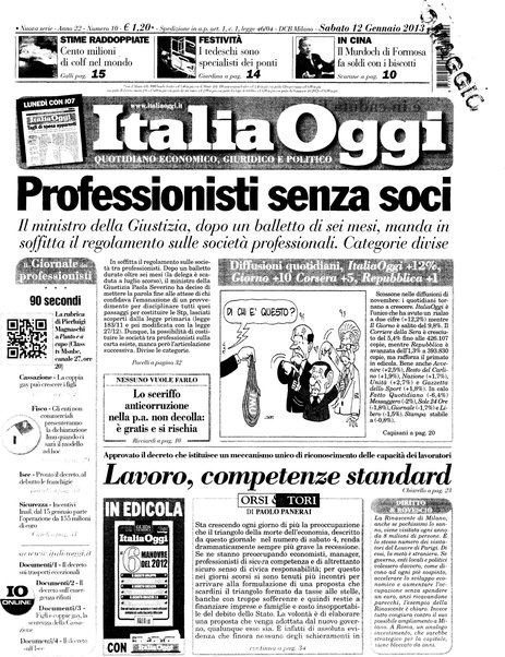 Italia oggi : quotidiano di economia finanza e politica